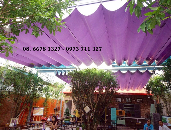 Thi công mái xếp lượn sóng quận 2 cho quán ăn