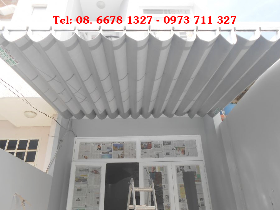 Mẫu mái xếp dễ dàng thuận tiện để gập vào khi không có nhu cầu sử dụng
