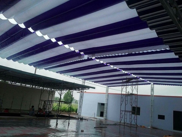 Mẫu mái che màu đen cứng cáp cho sân vườn và nơi uống trà