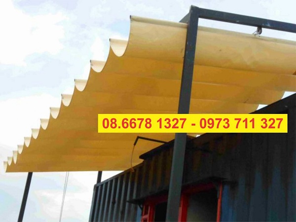 Mái xếp lượn sóng cho quán cà phê