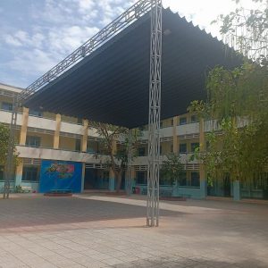 Mái che sân vườn bạt sọc