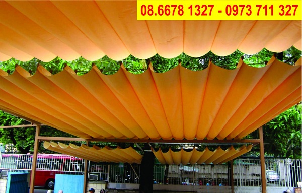 Mái xếp lượn sóng giá rẻ cho sân thượng có độ che phủ cao