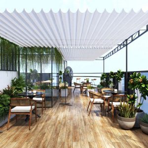 Mái xếp quán cafe MXLS-25