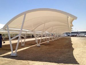 Mái vòm để xe màu trắng đơn giản