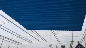 Mái xếp lượn sóng Vũng Tàu màu xanh dương