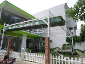 Mái hiên di động – Chữ A màu xanh