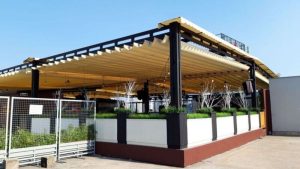 Mái xếp lượn sóng tự động điều chỉnh bằng remote hoặc công tắc điện