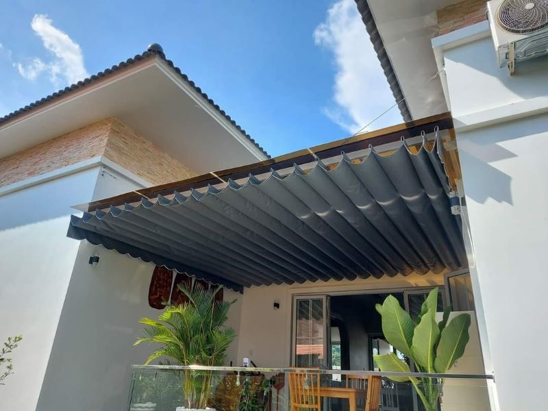 Hình ảnh mái xếp lượn sóng quán nhậu