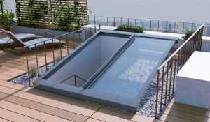 Mái trượt giếng trời kéo tay