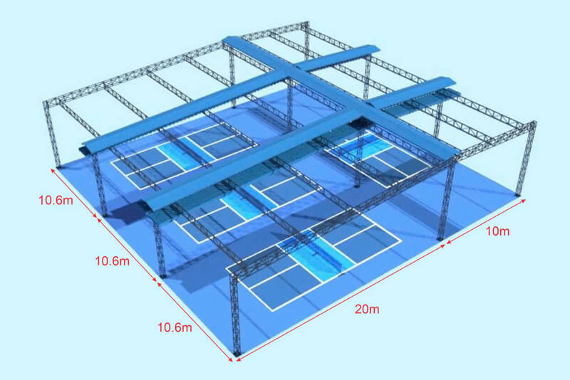 Quy trình và thời gian thi công mái che cho sân pickleball