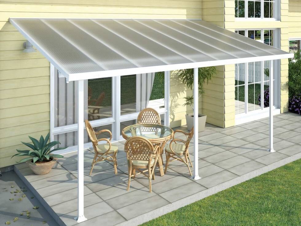 Mái che ban công bằng tấm nhựa polycarbonate